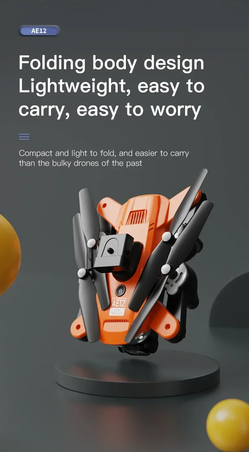 

AE12 Professinal HD ESC Optical Flow Localization Dual Camera Switching Obstacle Avoidance Drone Outdoors Toys Helicopter