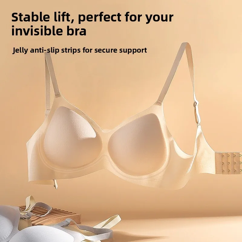 

Ultra-Thin Invisible Bra Women's Commute Breathable Cool Feeling Beautiful Back Gathered Steel Ring Home Clothes Underwear