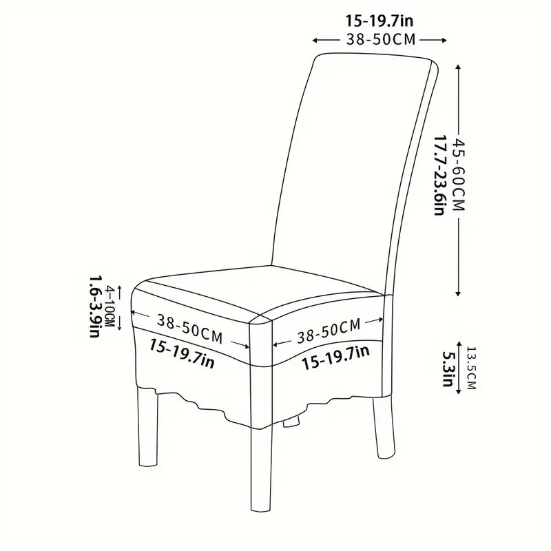 1pc Pattern Thickness Elastic Chair Cover, Plain Colour, Elastic Dining Chair Cover,Cushion Cover, Washable CottonWashable