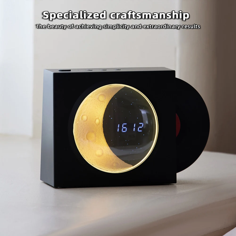 

Vinyl Record Clock Wireless Speaker With Light Smart Portable Stereo Sound Box For Living Room Home