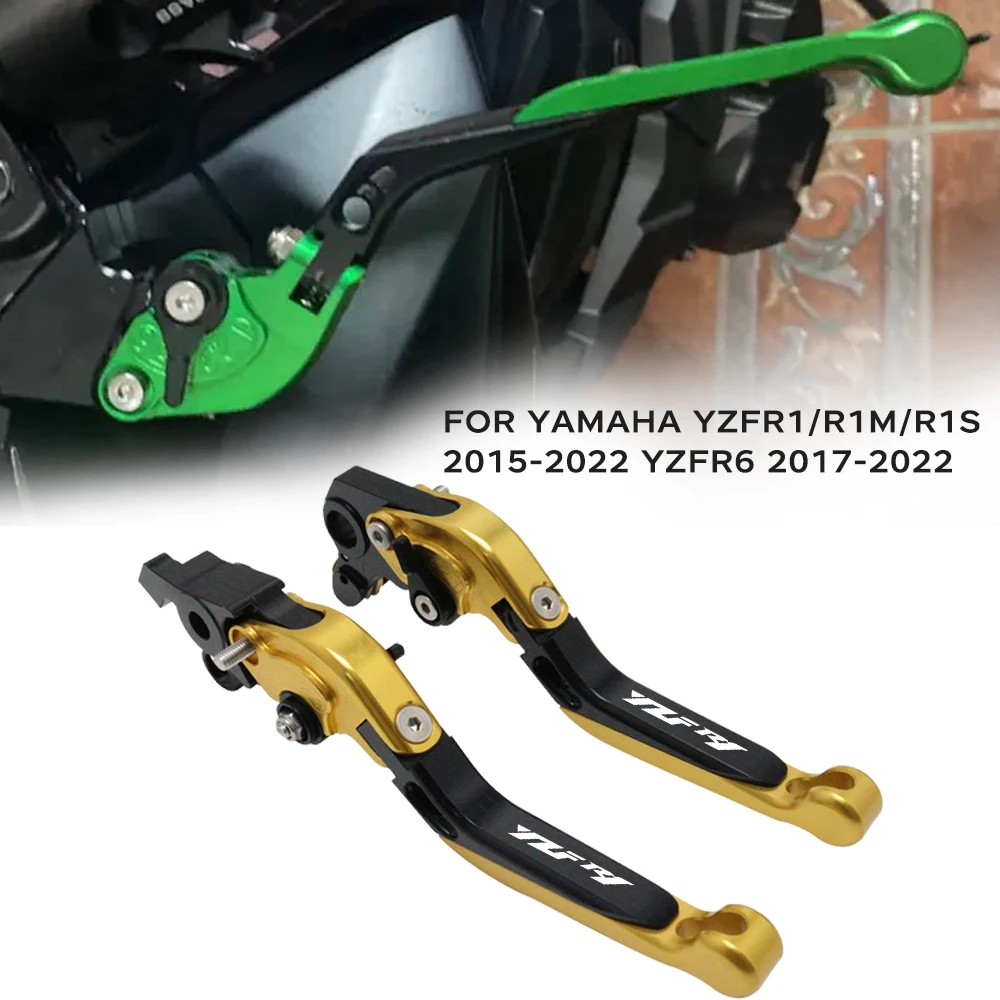 

For Yamaha YZF R1/R1M/R1S 2015-2022 R6 2017-2022 Motorcycle Brake Clutch Levers 90° Folding Extendable Short Handle lever