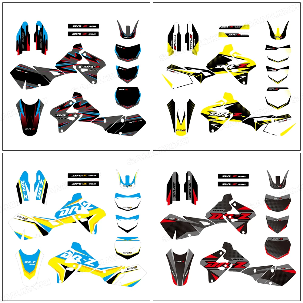 

Наклейки и графические элементы для мотокросса, подходящие для DRZ400 DRZ 400 2000-2015, 2001, 2002 годов выпуска.