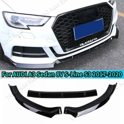 Pare-chocs Avant de Voiture pour AUDI A3 8V S-Line S3, Version Berline Standard 2017-2020, Canard Jules, Mathiateur betérieur, Diffuseur, Spomicrophone, Analyste de Carrosserie