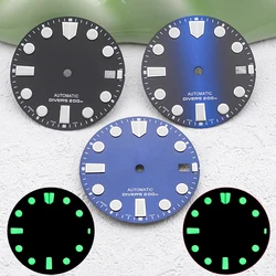 NH35 dial with rising sun striped green luminescent finish compatible with automatic caliber NH35 NH36 7S26 4R35, 28.5 mm diaI