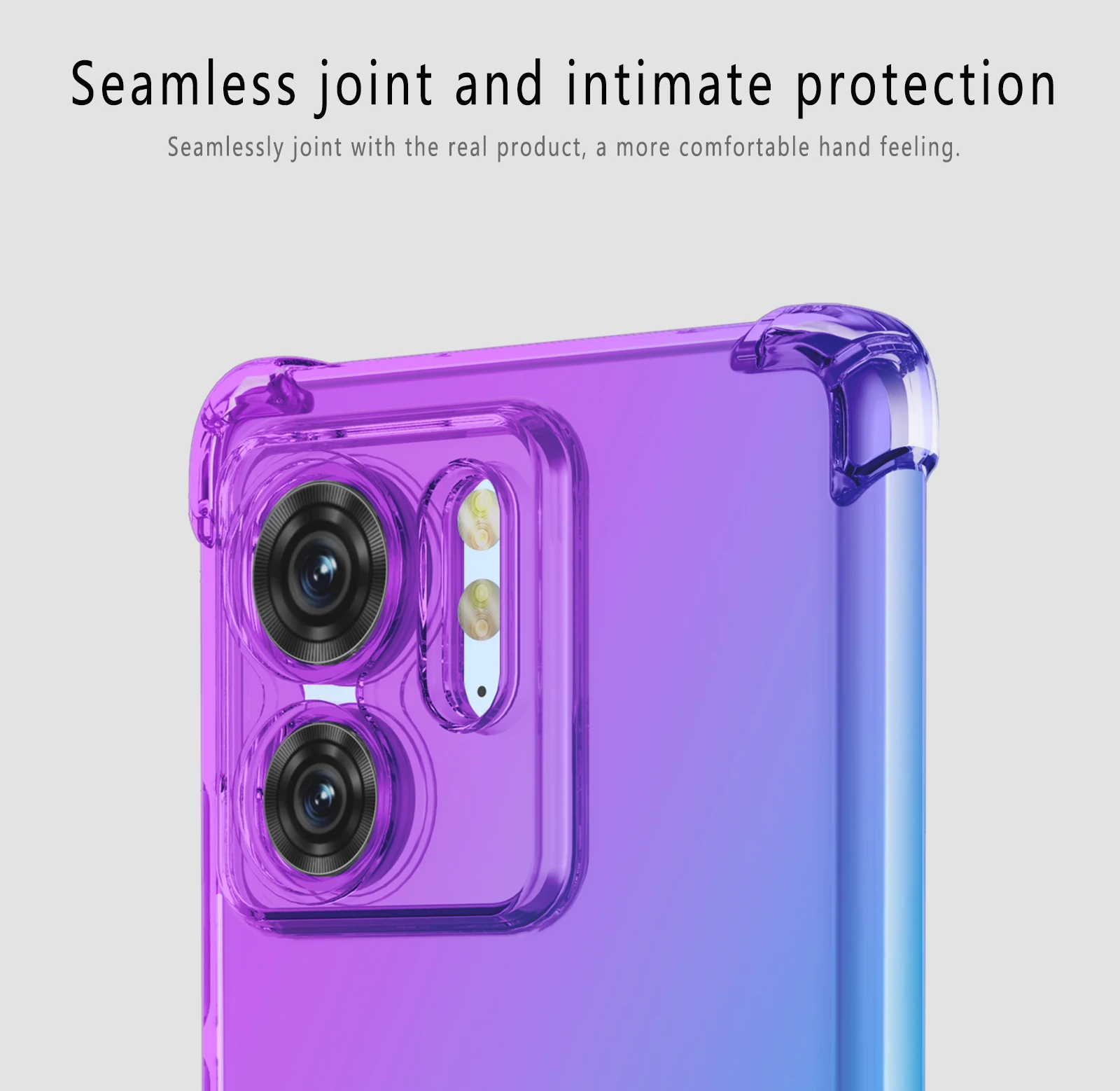 Phone Case For Moto Edge 40 / Edge 40 Pro / Edge 40 Neo Clear Cute Gradient Slim Anti Scratch Flexible TPU Shockproof Cover