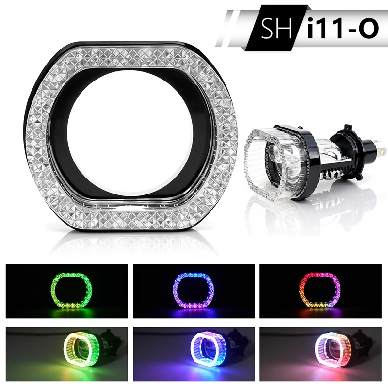 1.5Inch 5D RGB Angel Eyes Halo Rings Lights with Turn Signal Lights APP Bluetooth LED Motorcycle Retrofit DRL