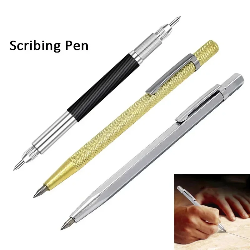 1/2Pcs Sharp Scriber Pen Ceramics Glass Shell Metal Construction Marking Tools Tungsten Steel Tip Scriber Diamond Glass Cutter