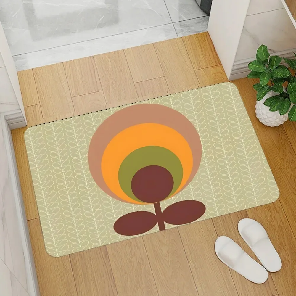 s-Orla Kiely Abstract Multi Stem Floor Mat Graphic Printed Flannel Doormats for Bathroom Kitchen Entrance Carpet Home Decor