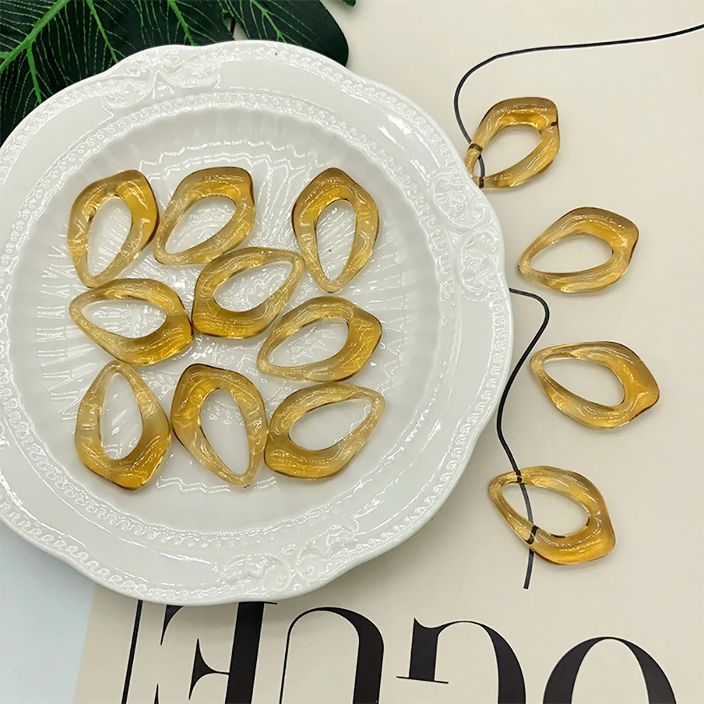 100pcs Hollow Out Irregular Resin Pendant Charms  Open Water Drop  Components DIY Jewelry Making Findings For Earring Necklace