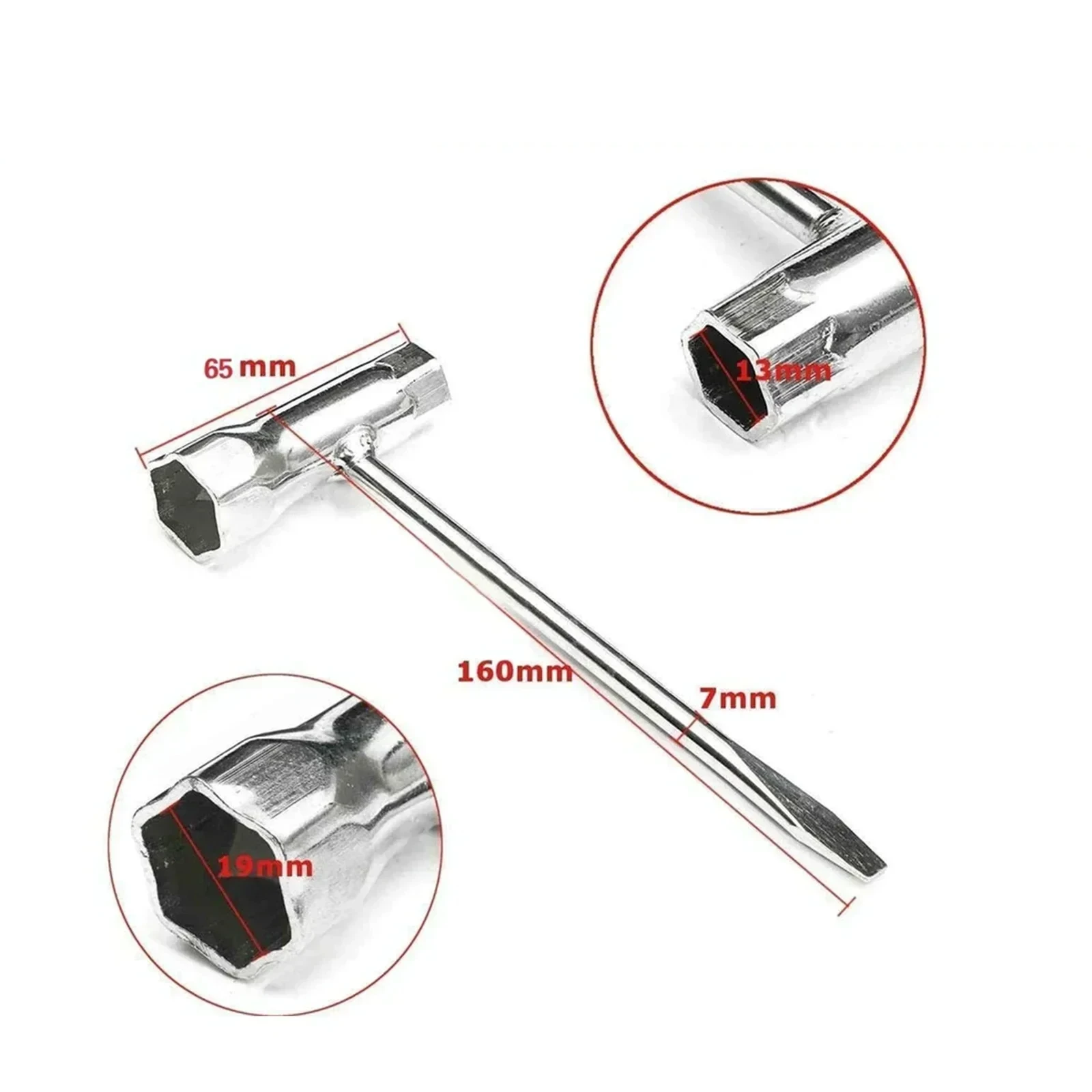 Spark Plug Socket Wrench 13mm and 19mm Stainless Steel Wrench for Petrol Chainsaws and Brush Cutters Garden Machinery Wrench