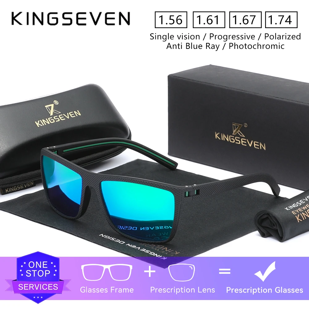 KINGSEVEN النظارات الشمسية بعدسة بصرية خارجية للرجال والنساء وصفة طبية لقصر النظر مد البصر نظارات تقدمية للسفر نظارات عصرية