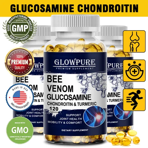 Glucosamine & Turmeric Extra Strength Capsules for Joint & Muscle Health,  Mobility, Flexibility Supplement