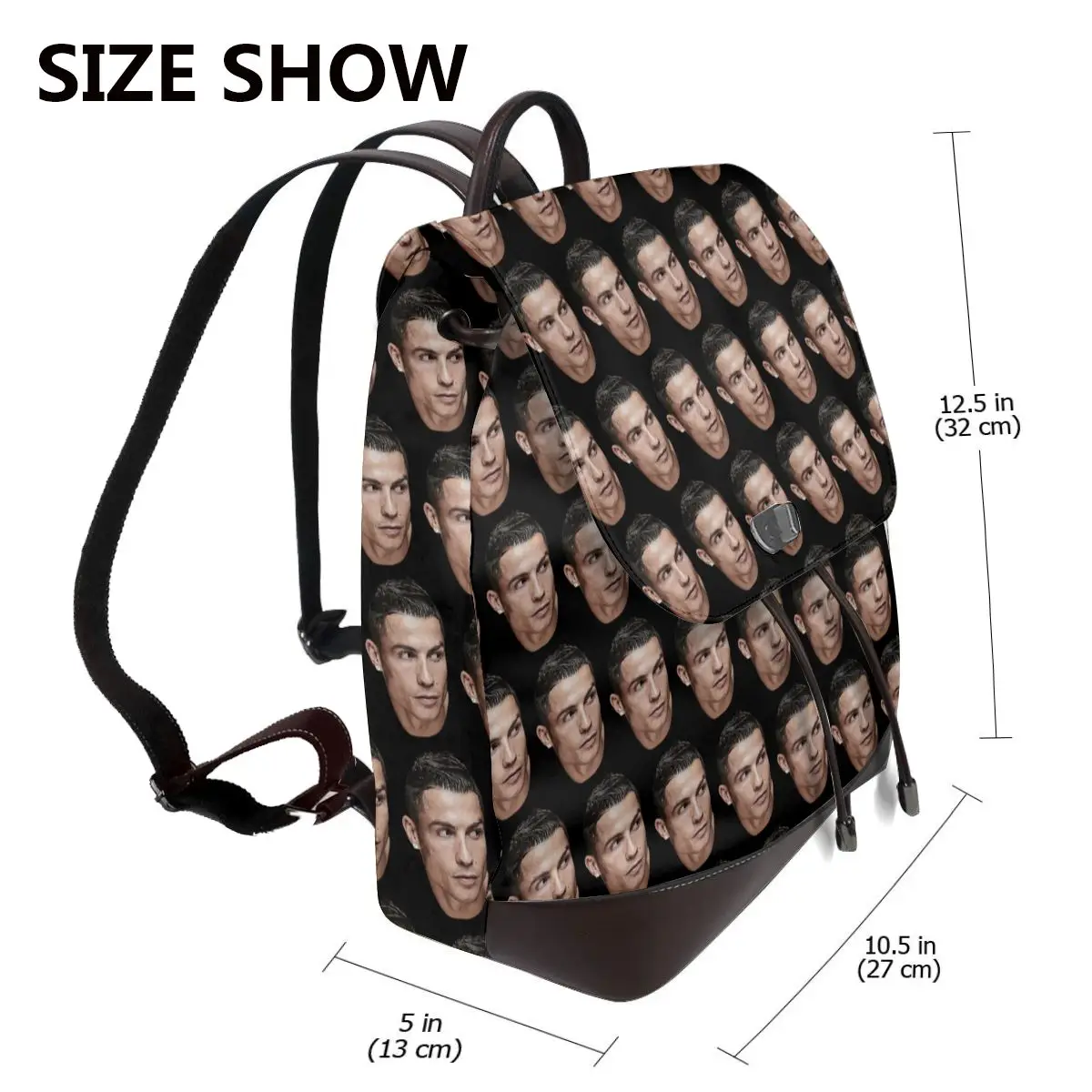 Christiano Ronaldo Bookbag School Student Bags Hiking Travel Daypack for Women Fashion Derma Backpack