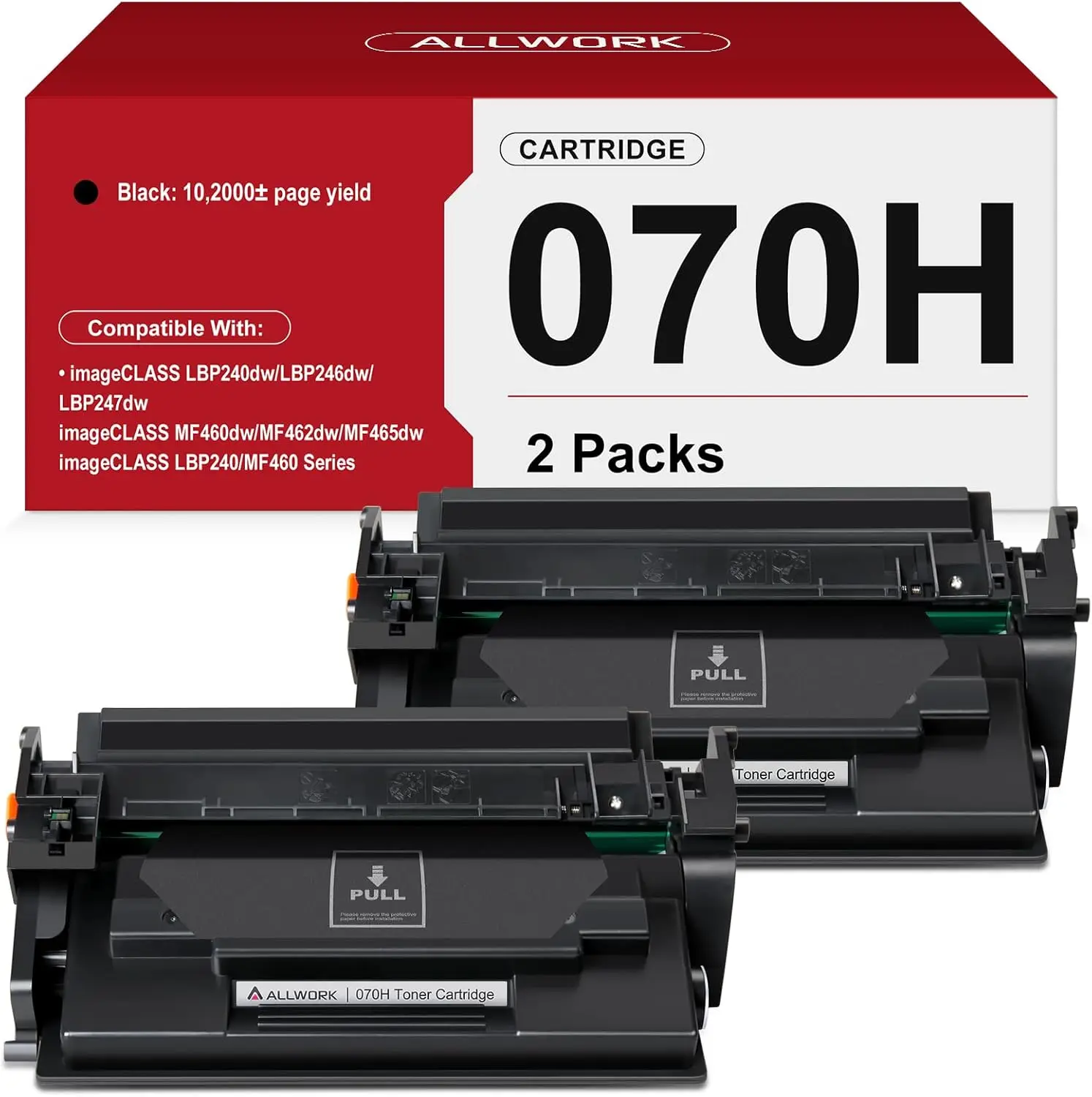 070H High Yield Black Toner Cartridge Replacement Compatible, 2-Pack, 10,200 Pages, for MF465dw, MF462dw, LBP246dw, LBP247dw Printers