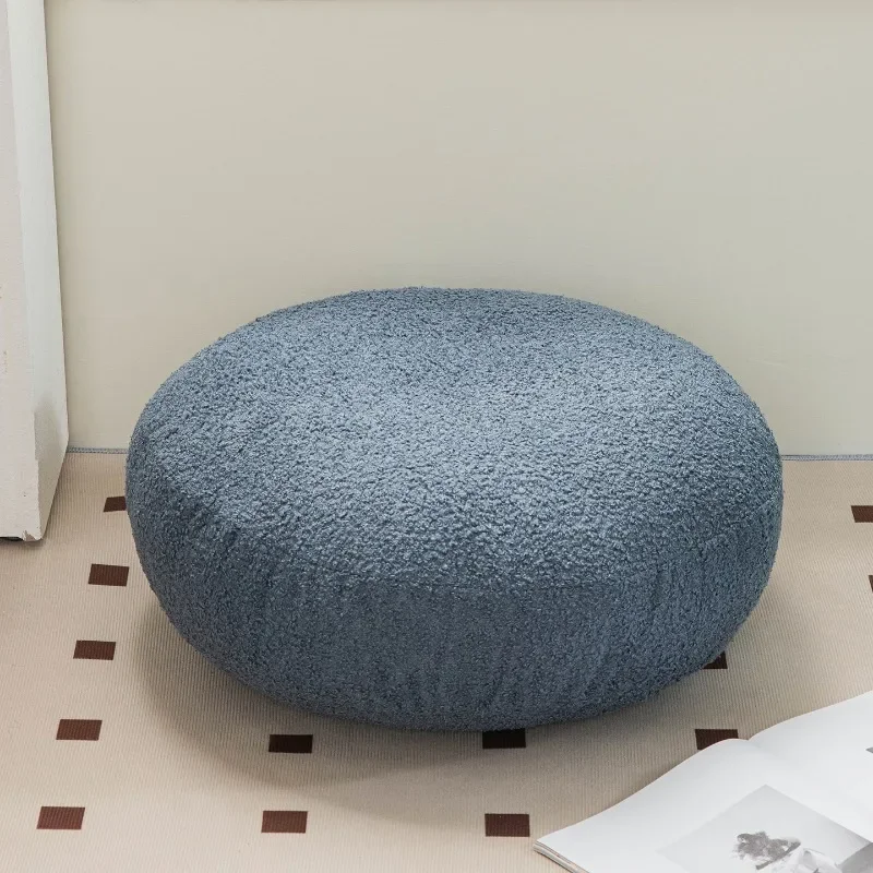 Modern solid color comfortable warm household teddy velvet high elastic pp cotton futon bedside cushion round seat cushion