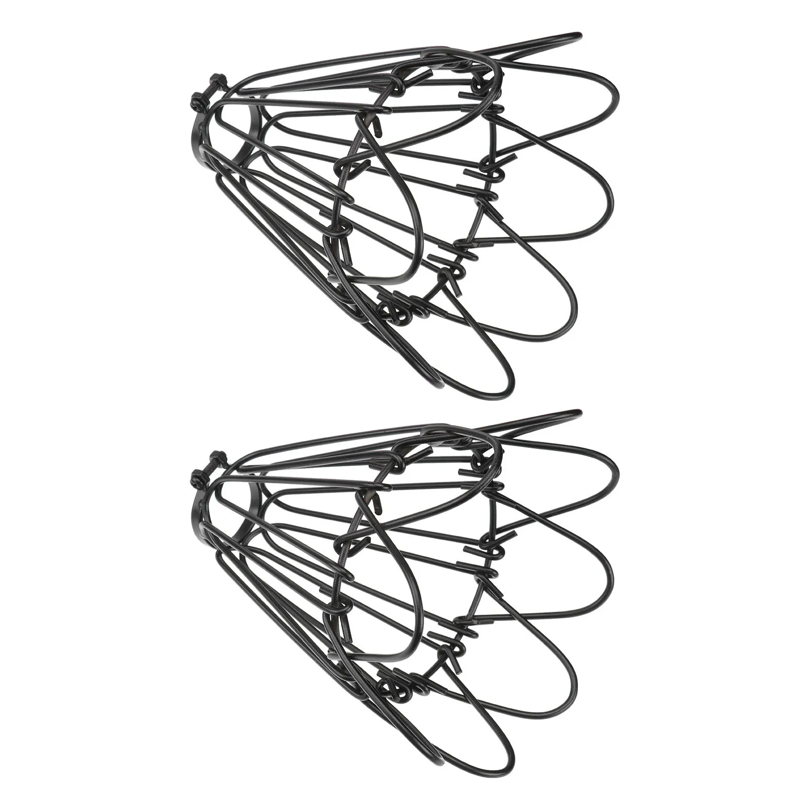 

2Pcs Iron Art Lampshade Rustic Vintage Style Black Light Cage Guard Deformed Flower Petals Chandelier Lampshade Industrial Home