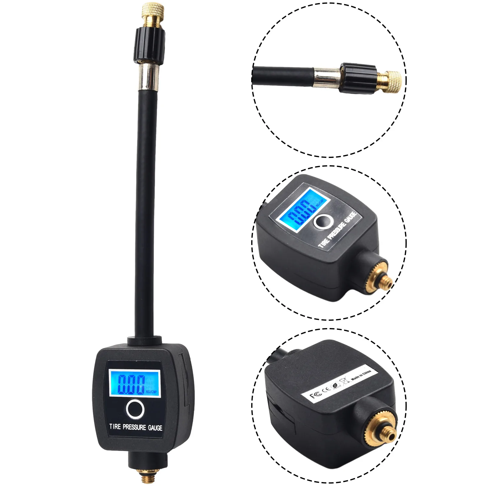 

Цифровой инструмент для измерения давления в шинах для велосипедов, совместимый с Presta и клапанами, 4 режима, доступны для точности