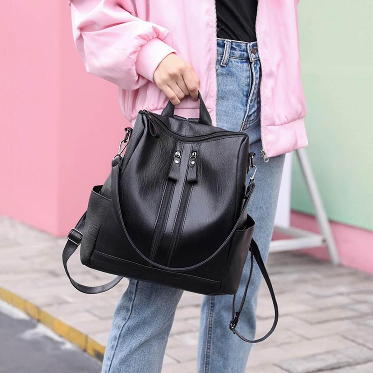 Modischer Freizeitrucksack für Damen, kleine, leichte Reisetasche für den Alltag, für die Uni, den Arbeitsweg, den Outdoor-Bereich, niedliche Alltags-Umhängetasche – Detail 5