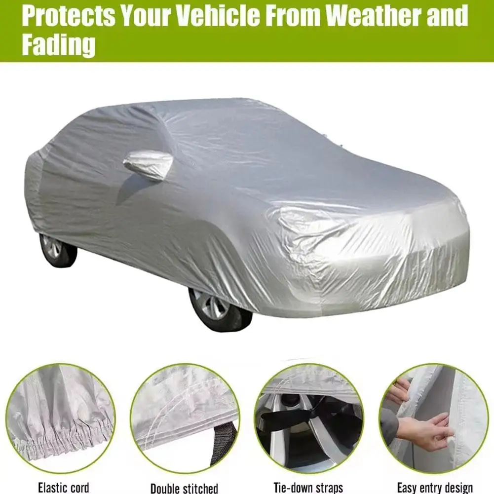 

Full Coverage Universal Car Cover - Sunproof, Waterproof, Auto Essential Accessory Dustproof & Scratch-Resistant, U3L3