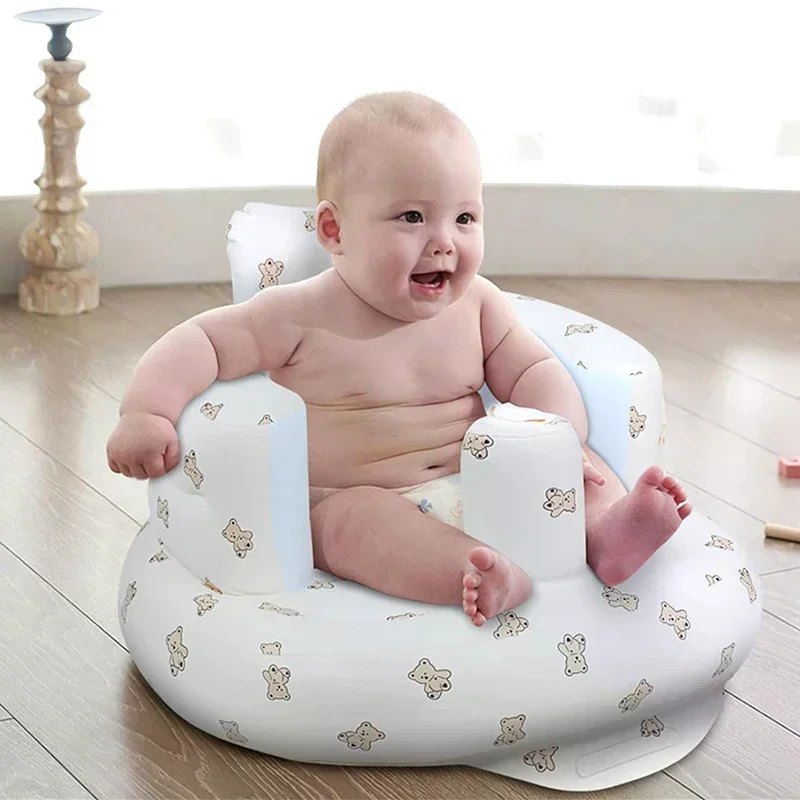 Baby Inflatable Sofa Portable Foldable Baby Sofa PVC Multifunctional Seat Practice Sitting Bath Stool Children Bath Chairs