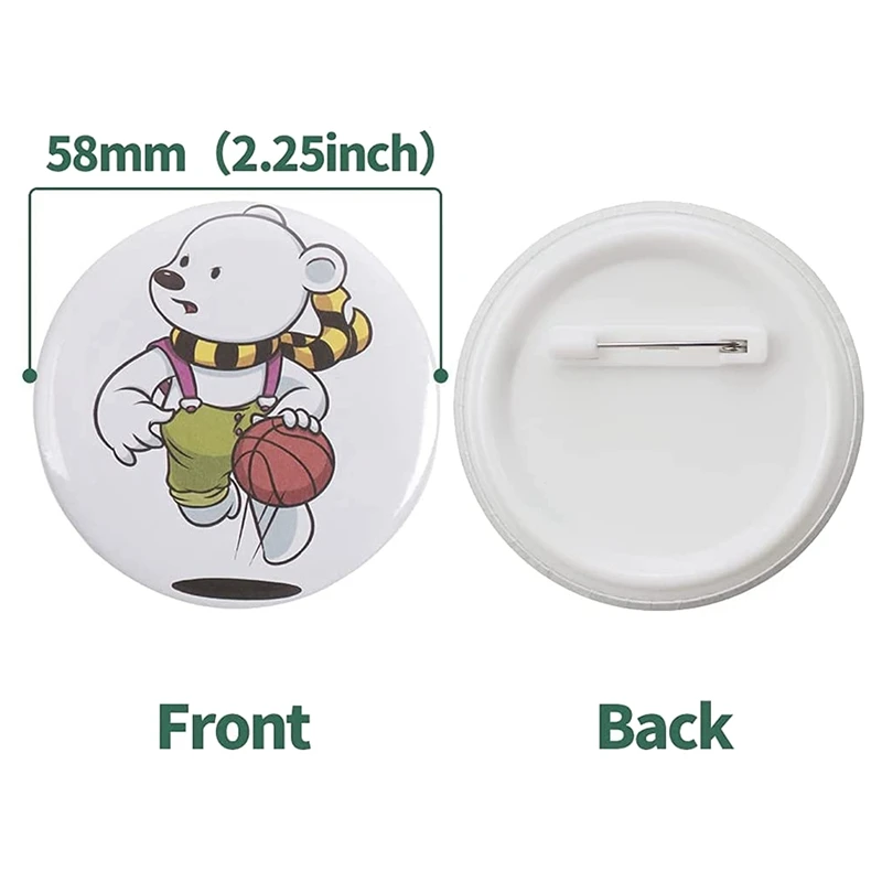 Blank Button Badge Parts For Button Machine 58Mm Button Parts, Circular Badge Blank Button Pins