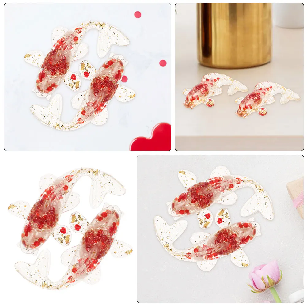 

4Pcs Crystal Koi Ornaments Small Goldfish Figure Aquarium Decor Household Fish Statue Desktop Bedroom Office Study Decorative