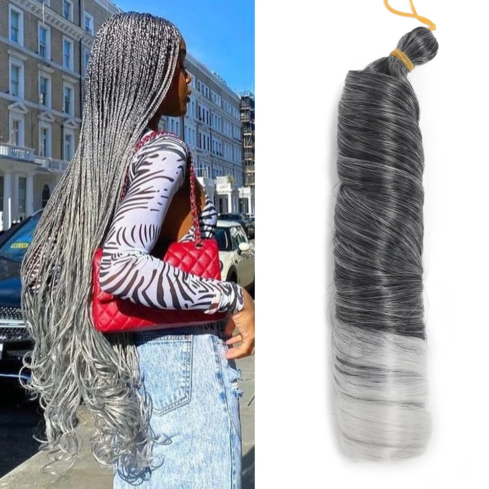 

22Inch Synthetic French Curly Box Braids Loose Wave Braiding Hair Crochet Spanish Curly Spiral Silky Extensions for Women