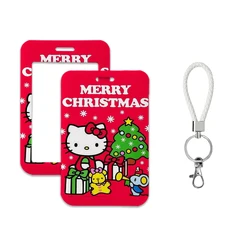 Natal hello kitty melodia titular do cartão crachá titular corda chaveiro crachá cartão de identificação escolar titular do cartão crianças presente