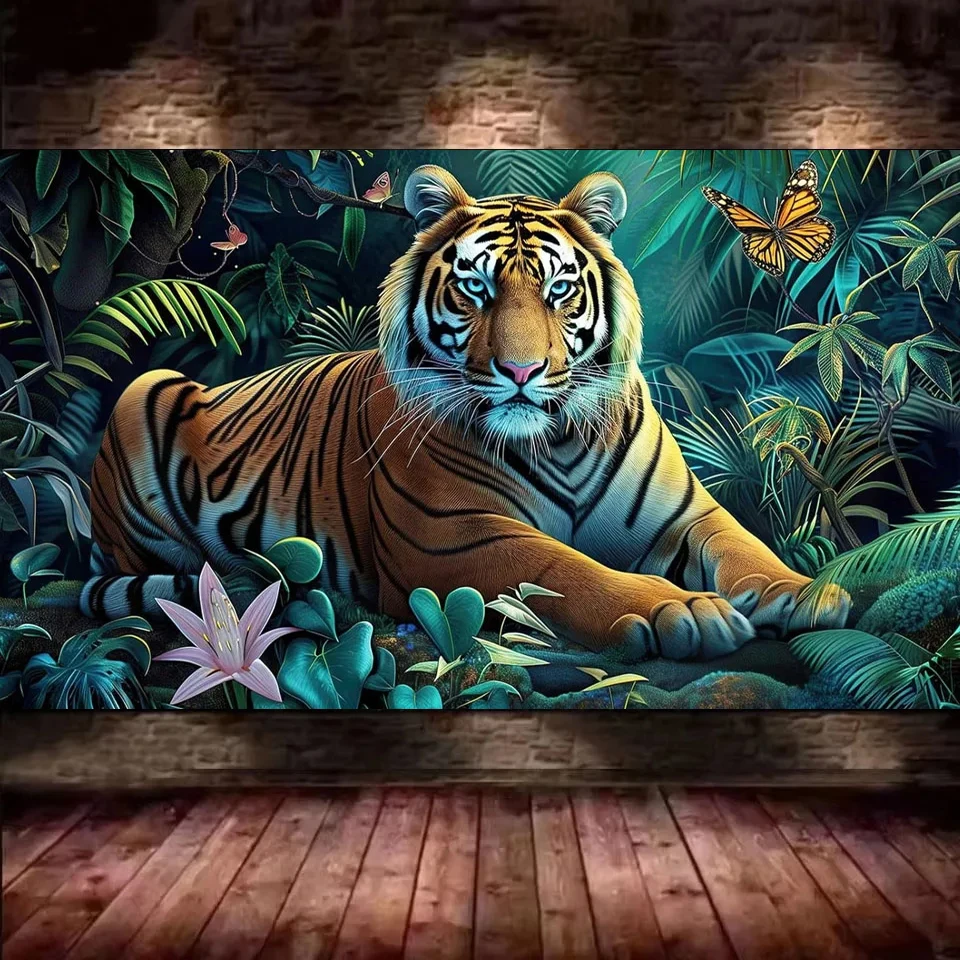 

Тигр в лесу DIY 5D алмазная живопись животные алмазные художественные аксессуары Pintura Diamantes алмазная живопись Nouveautés 2026