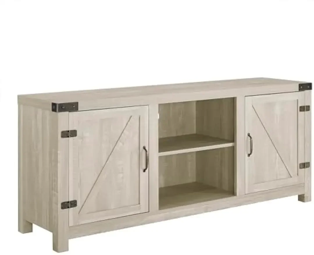 

Georgetown Modern Farmhouse Double Barn Door TV Stand for TVs up to 65 Inches, 58 Inch, Stone Grey