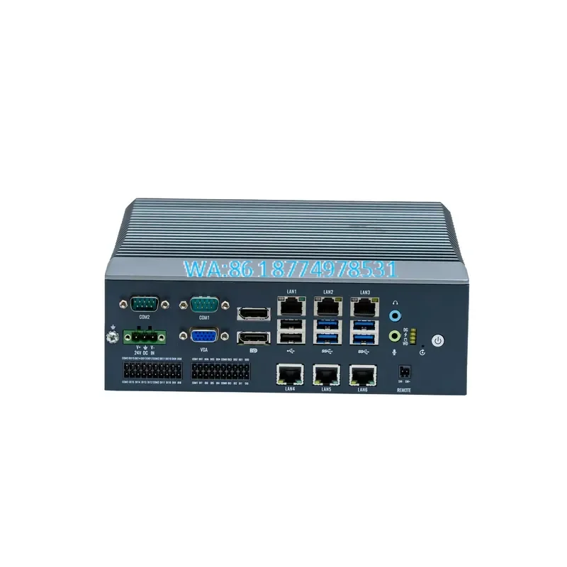 Wmwmnu Rugged Fanless Embedded Computer for 6th to 9th Gen with 6 LAN Ports 6 COM Support Optional 4G 5G WiFi