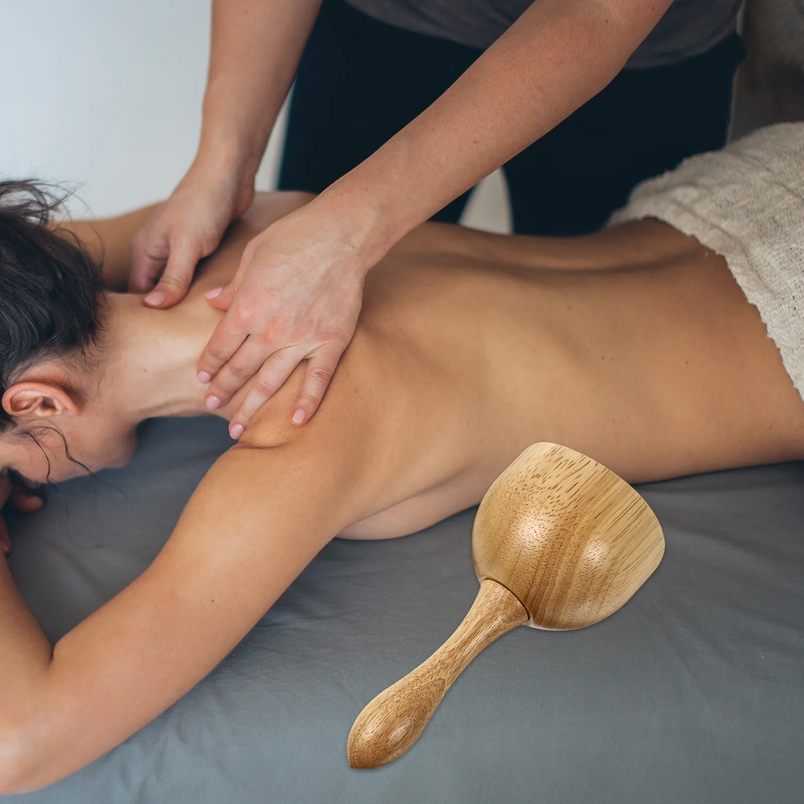 

1 шт., деревянные банки, массажный инструмент, эргономичная нескользящая ручка для акупунктурной терапии, лимфод, устройство для ухода за телом