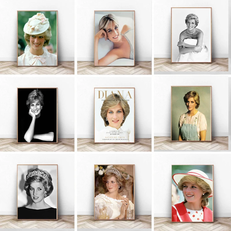 Poster HD Prints Diana Art Princess England Female Star Portrait Canvas Painting Wall Art Picture Living Kitchen Room Home Decor