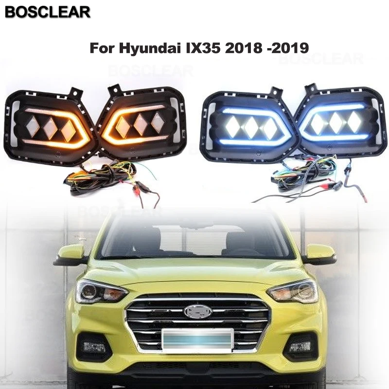 

2X LED DRL Day Running Lamp and Lights For Hyundai Ix35 2010-2018 Tucson Fuel Cell 2010-19 Fog Lamp Waterproof Driving Day Light