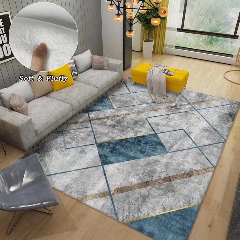 Nordic Geometric Style Carpet Living Room Decoration Luxury 200x300 Large Soft Rugs for Bedroom Washable Floor Mats Anti-slip