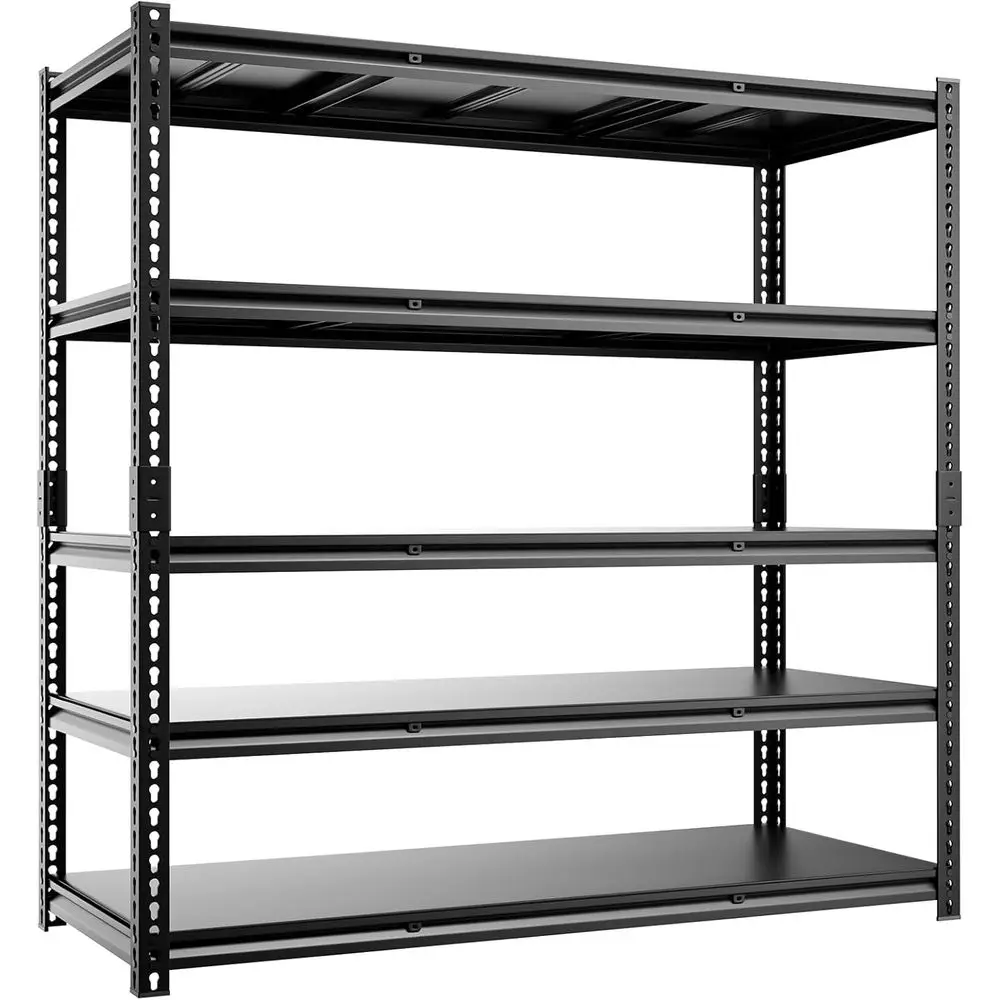 

Стеллажи для гаража 60D x 24W x 78H, сверхпрочные, 3000 фунтов, регулируемые металлические полки для хранения для гаражей, магазинов и подвалов (черные)