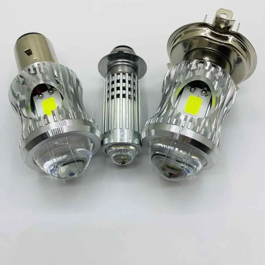 Motorcycle H4 BA20D P15D-25-1P1 lens LED bulb built-in far and near light super bright electric spotlight headlight bulb 12V-80V