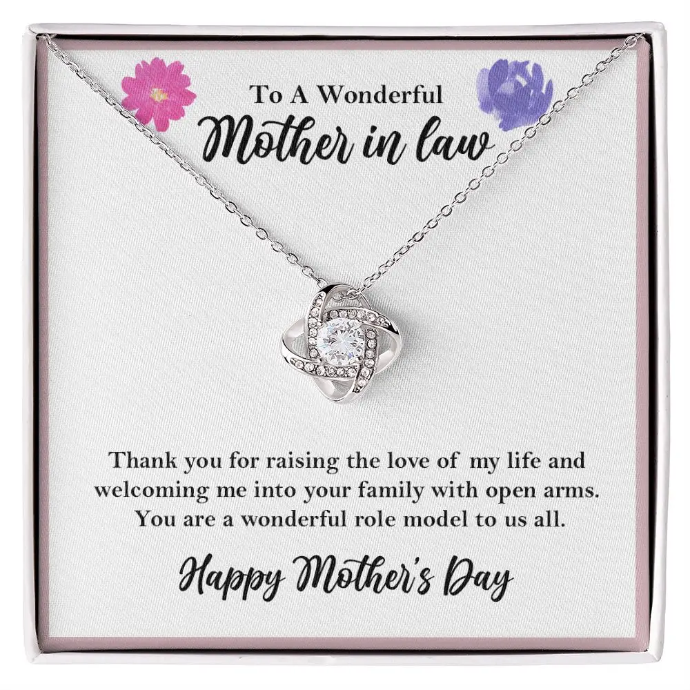 To My Mom Mother In Law Stainless Steel Necklace Gift Women Girl Fashion Jewelry Love Knot Necklace 2024 New Dropshipping