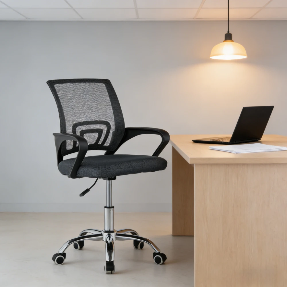 Ergonomic Mid-Back Office Chair, Adjustable Height Breathable Mesh Executive Desk Chair with Lumbar Support