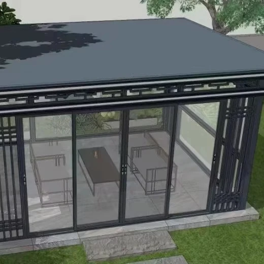 Custom Modern Insulated Glass House with Waterproof Wood Frame Triangle Roof Design for Outdoor Villas & Sunrooms Applications