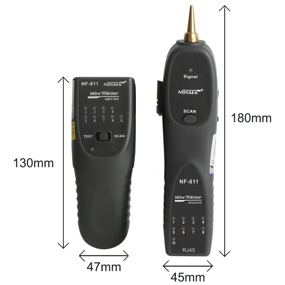 NOYAFA Testeur de câble réseau NF-811 RJ11 RJ45 Tracker de fil téléphonique Toner Détecteur de câble Ethernet Ligne Outil de test de continuité