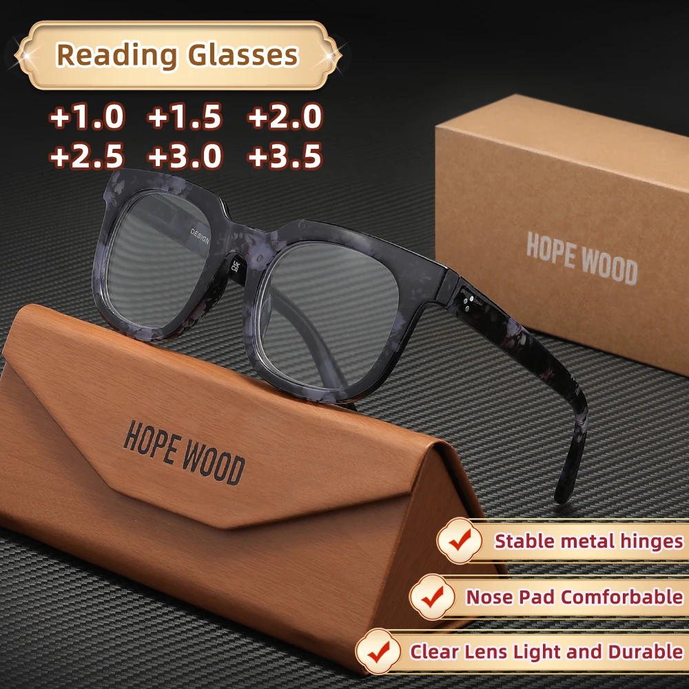 HOPEWOOD نظارات للقراءة الضوء الأزرق حجب طول النظر الشيخوخي النظارات الرجال مد البصر النظارات البصرية + 1.0 + 1.5 + 2.0 + 2.5 + 3.0 + 3.5