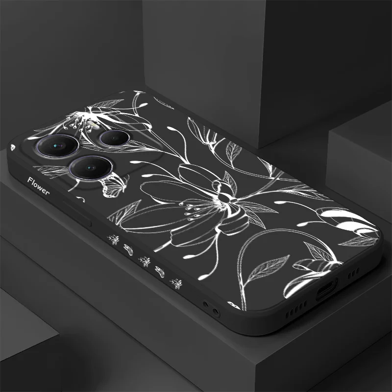 

Butterfly Bud Phone Case For Xiaomi Redmi Note 14 13 12 12S 11 11S 10 10S 9 9S 14C Pro Plus 4G 5G Liquid Silicone Cover