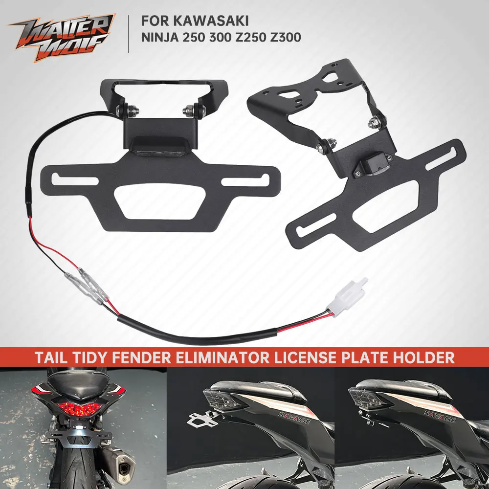 

Registration Number Frame License Plate Bracket For Kawasaki Ninja 250 300 Z250 Z300 2012-2018 Tail Tidy Fender Eliminator Kit