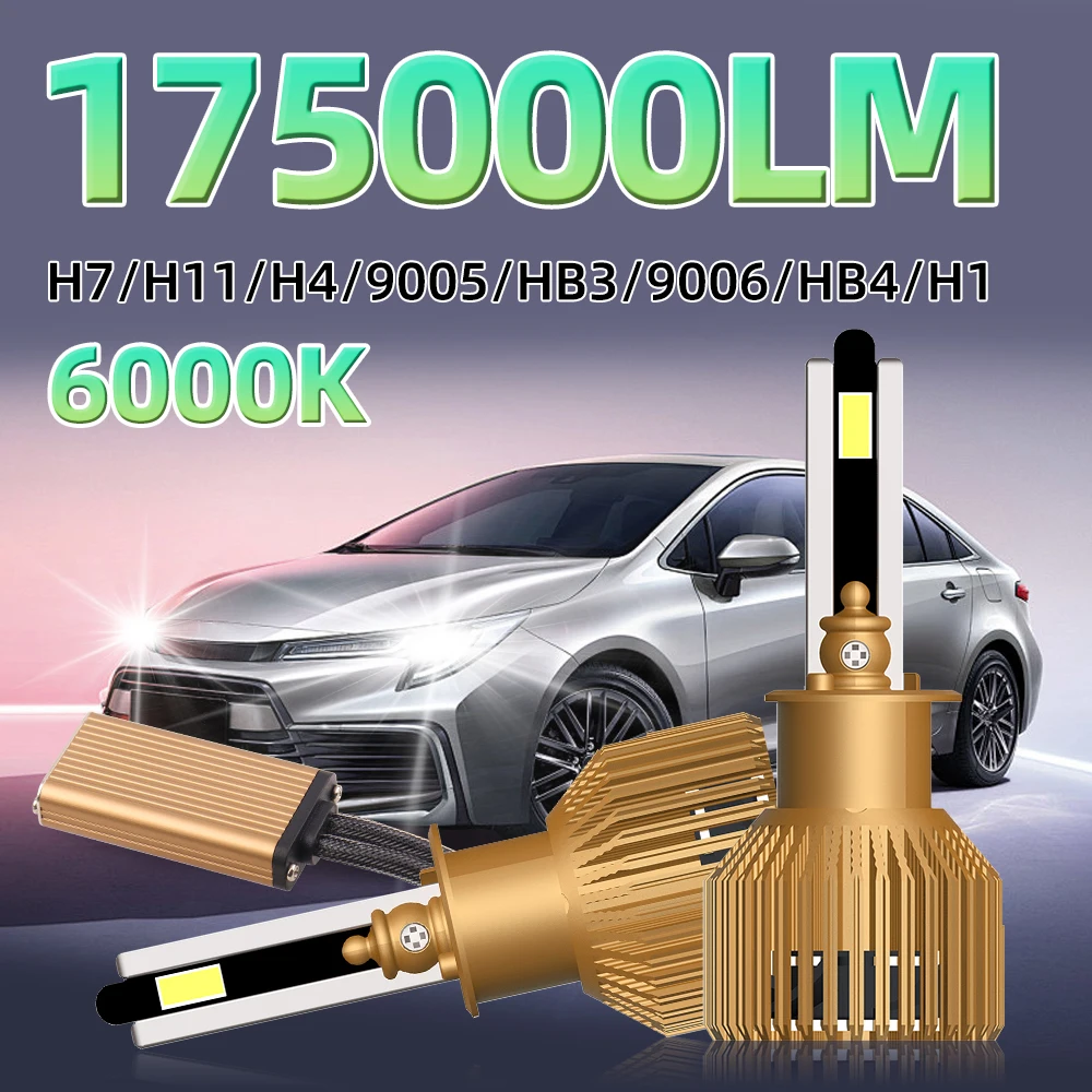 

H1 Led Headlight 175000LM 220W Canbus Chips Bulb H4 H7 LED Auto Lights Turbo Lamps 6000K 9005 9006 H11 HB3 HB4 12V Fog Lights