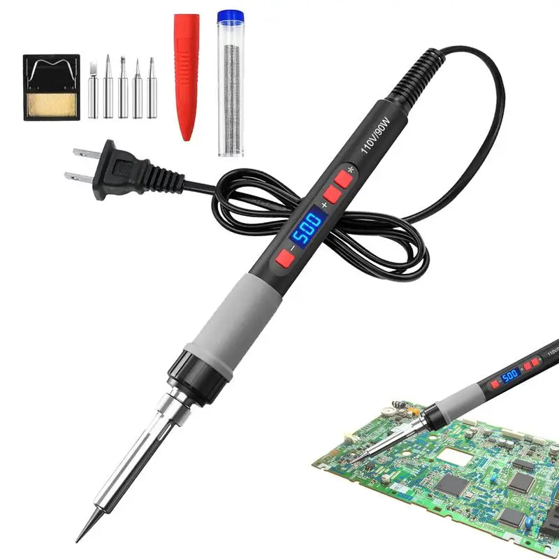 

Soldering Iron Kit 90W Solder Kit Adjustable Temperature LCD Digital Portable Soldering Kit For Enthusiast