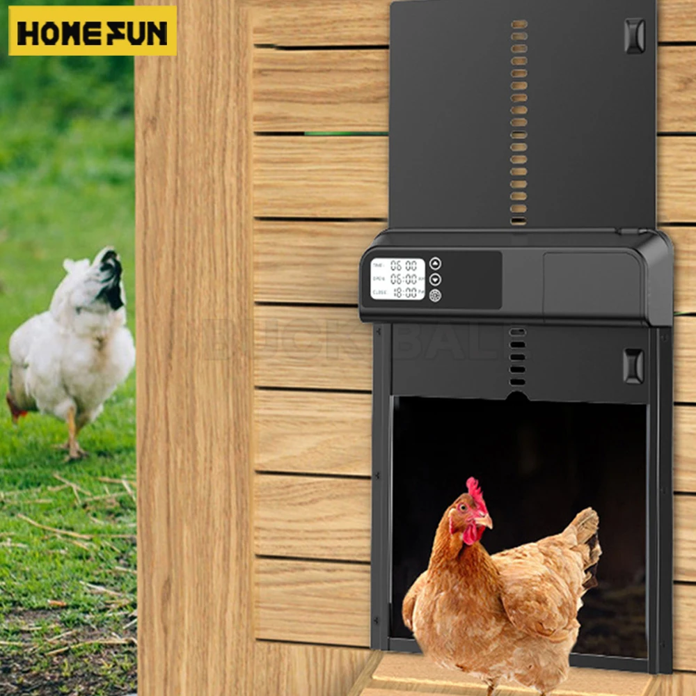 

Automatic Opening&Closing Coop Door Induction Electric Metal Intelligent Timing Automatic Chicken Coop Door Farm Management Tool