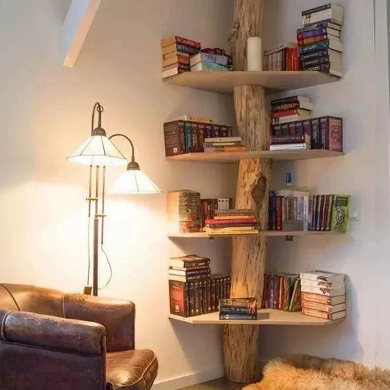 SS new styleTree solid wood living room baffle stake storage study combination bookshelfss 7486 ss 7486