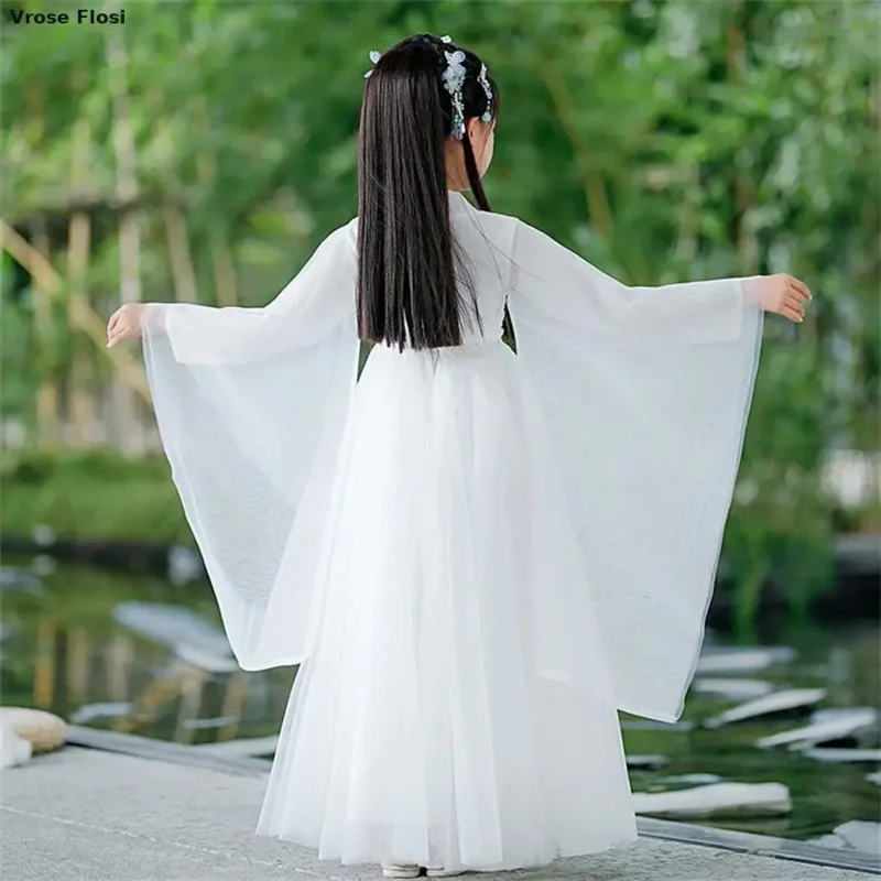 New 2024 Chinese hanfu dress girls ancient hanfu children Carnival Halloween cosplay costume colorful hanfu dress for girls kids