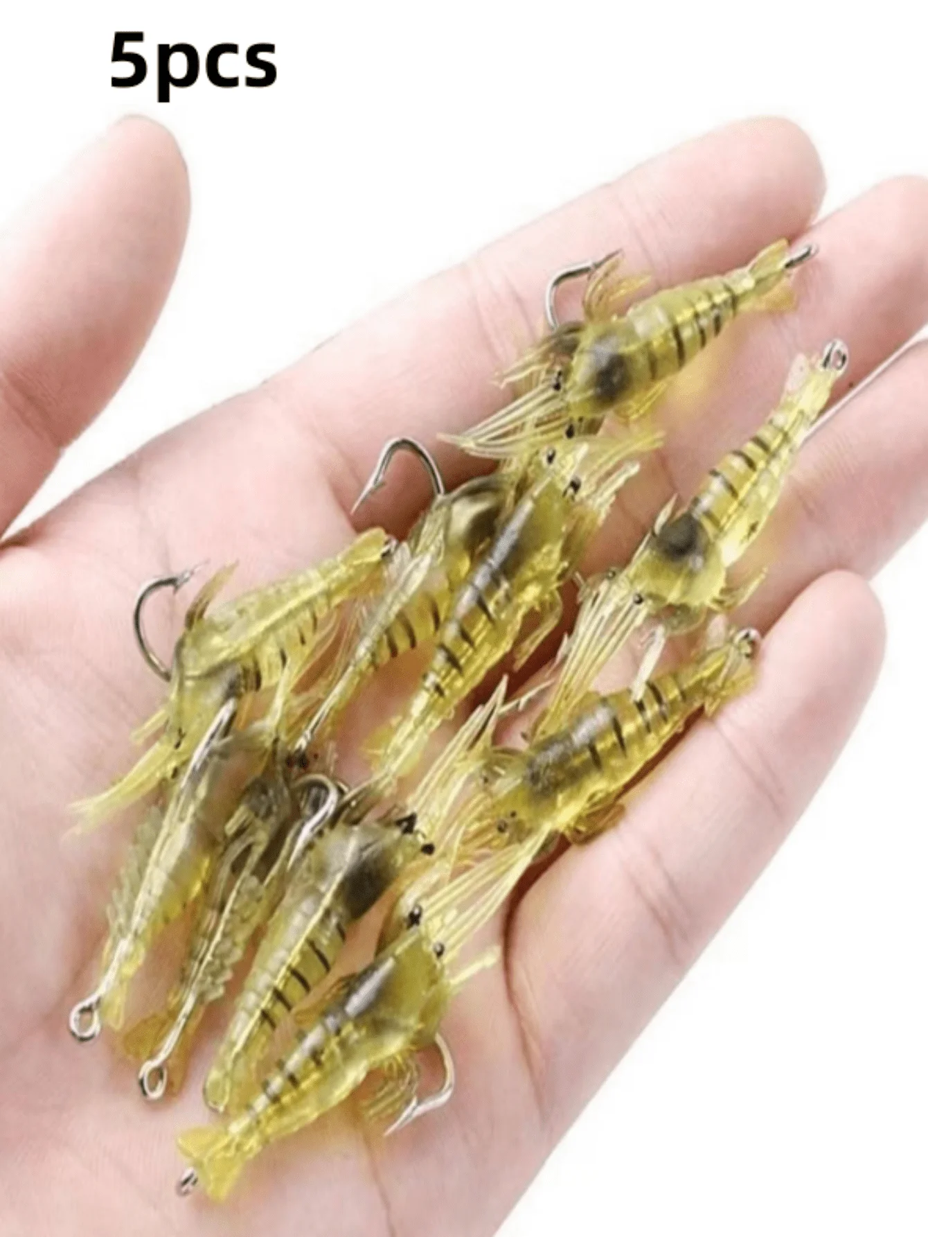 5pcs Artificial Shrimp Design Lure Fishing Hook